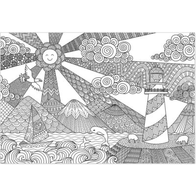 Seascape extra large coloring poster