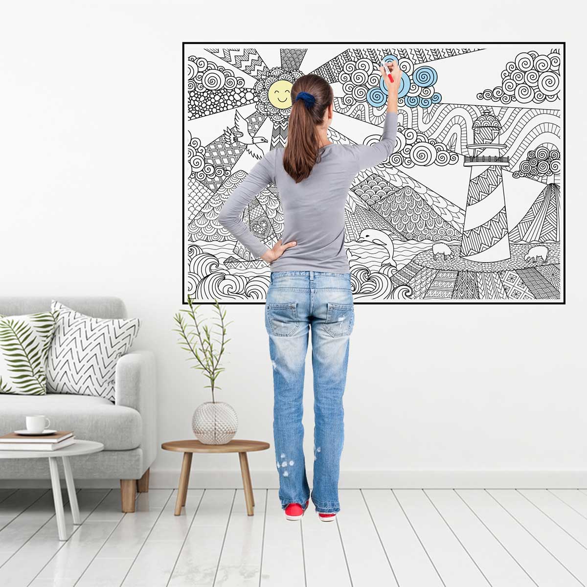 Seascape Coloring Poster - Image 7