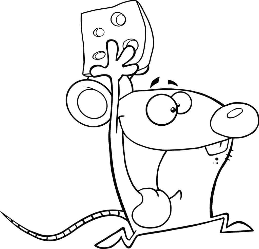 running mouse holding cheese