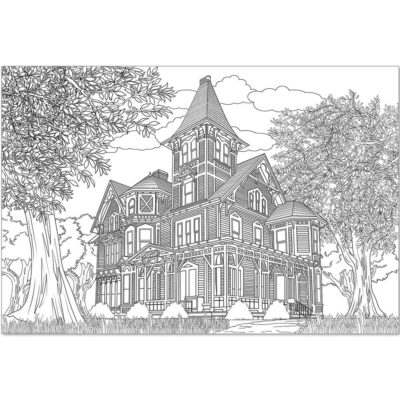 Victorian House coloring poster - blank