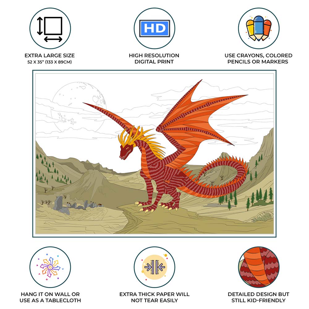 Dragon Coloring Poster - Image 9