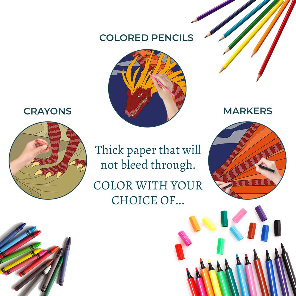 Dragon Coloring Poster - Image 4